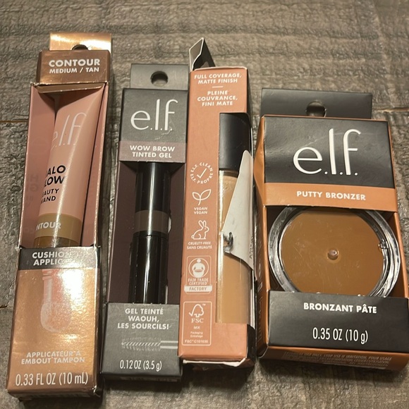 Elf Makeup Bundle 
Camo Concealer 
Putty Bronzer
Halo Glow
Wow Brow Tinted Glow - Picture 1 of 8